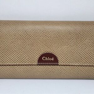Chloé Brown lizard embossed Leather Continental Wallet w/ Dust Bag Auth
